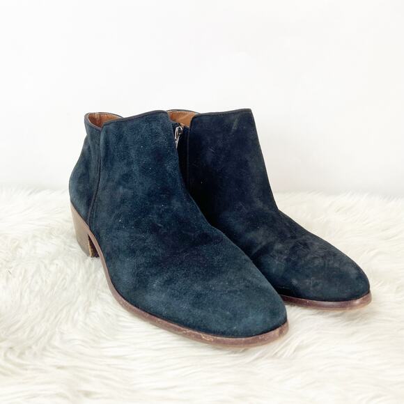 Sam Edelman 10 M Womens Black Suede Petty Side Zip Ankle Booties - Picture 1 of 15